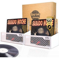 Keep Them Spinning Vinyl Record Storage Flying-V White 50 Vinyls 2U Record Shelf - Vinyl Holder - Vinyl Shelf - Vinyl Record Holder - Vinyl Holder Vinyl Stand - Vinyl Record Stand