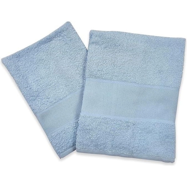 Panini Textiles Set/Pair Hand Towels, Large and Small Aida Fabrics 9 cm for Embroidery, 100% Cotton, Made in Italy - Guest Towels, Towels for Bathroom
