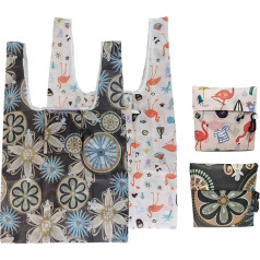 Andiker Foldable Shopping Bag, 2 Pack Reusable Shopping Bags, Grocery Bag, Washable, Eco-Friendly, Shopping Bag for Shopping, Grocery, Travel, Storage and the
