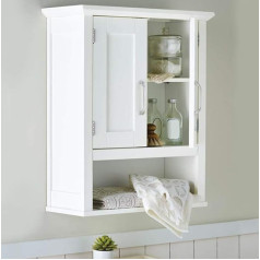 BAKAJI 3 Tier MDF Double Door Bathroom Cabinet with Opening 53 x 21.5 x 63.5 cm (White)