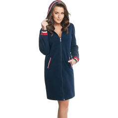 Dorota cosy and modern cotton bathrobe with pockets and zip