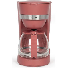 Livoo DOD200N Electric Coffee Maker - 12 Cups Capacity 1.25L 750W Reusable Filter Keep Warm Function