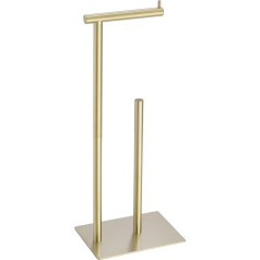 NEWRAIN Free Standing Toilet Roll Holder Stainless Steel Gold Bathroom Accessories