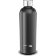 TC DAILY BOTTLE 0.50 L, black matt, stainless steel thermos flask, 6 hours hot / 12 hours cold, completely leak-proof for school, office, water bottle, insulated bottle