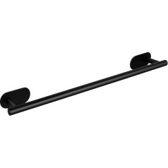 Ambrosya - Towel Rail No Drilling - Bathroom Hook Holder Towel Hook Towel Rail Wall for Gluing (Stainless Steel (Black))