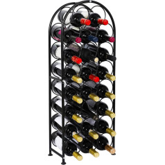 PAG Wine Rack Metal 23 Bottles Freestanding Floor Bottle Rack Decorative Bottle Holder Stand for Kitchen/Floor/Bar, Black