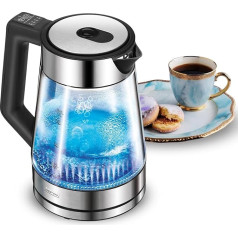 MPM MCZ-116 Kettle 1.7 L with LED Lighting 2200 W, Temperature Control 50-100 °C, Glass and Stainless Steel Housing, Keep Warm Function