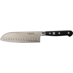 Chroma T-15 Tradition Santoku Knife with Hollow Blade, 16 cm