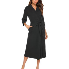 SJTJSPX Ladies Robe Pyjamas for Women Long Robes Sleepwear Nightwear Robe Cotton Knitted Lightweight Soft Kimono Robe Casual with Pockets Loungewear