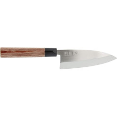 KAI Seki Magoroku Redwood Deba 15.5 cm Blade Length - 1K6 Stainless Steel with 57 (±1) HRC - Highly Polished Blade - Pakka Wood Red Wood - Handmade in Japan