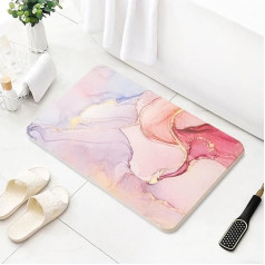 IDYFODOL Loofah Shower Mat Non-Slip Mildew Resistant PVC Machine Washable Bath Mats for Indoor Shower 60×40cm (Pink Marble Print, 40x60)