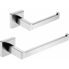 SHUNLI Toilet Paper Holder + Towel Ring Bathroom Accessories Set 2 Pieces Towel Rail Set Brushed Nickel/Stainless Steel SUS304 Wall Mounted