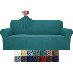 ‎Jiviner JIVINER High Stretch Couch Covers for 3 Cushions Couch 1 Piece Extra Large Sofa Cover with Elastic Bottom Non-Slip Elastic Sofa Slipcover Furniture Protector for Pets (XL Sofa, Blakish Green)