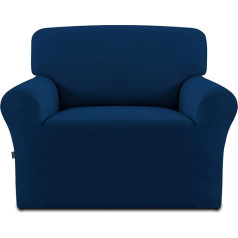 ‎Easy-Going Easy-Going Fleece Stretch Sofa Slipcover Spandex Non-Slip Soft Washable Furniture Protector with Non-Slip Foam and Elastic Bottom for Kids Pets (Chair, Navy Blue)