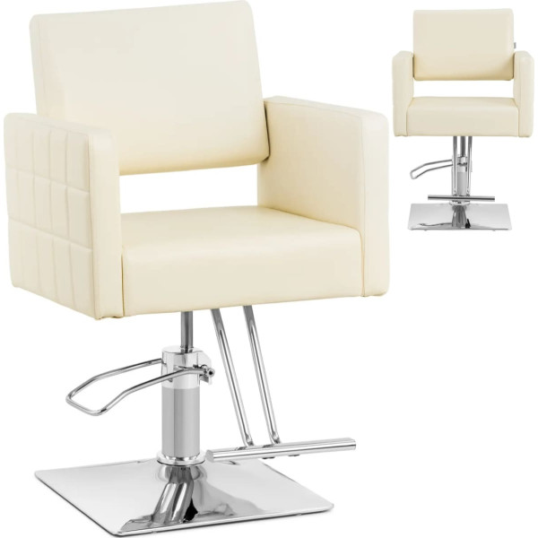 Frizieru krēsls ar kāju balstu RIBBLETON - krēmkrāsas krāsā