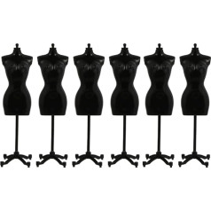 Toddmomy 6pcs Mini Doll Torso Small Mannequin Dress Mini Model Doll Clothes (Black)