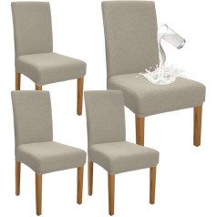 Granbest Premium Waterproof Dining Room Chair Covers, Set of 4, Stretch High Back Chair Covers, Slipcover for Dining Room, Removable Chair Protection for Banquet, Kitchen, Party (Set of 4, Sand)
