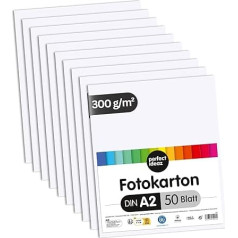 perfect ideaz 50 Sheets Photo Card DIN A2, White, Sturdy Recycled Cardboard 300 g/m², Made in Germany, Blue Angel Certified (1 x 50 (50 Sheets))