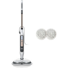 Shark Steam Cleaner, Automatic Steam Mop with Steam Blaster, 2 Rotating Power Pads, 3 Steam Levels, Disinfects, Removes Stains and Dirt for Sealed Hard Floors, White and Grey S8201EU