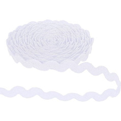 RIC Rac Trim, 5 mm 27 Yards White Wavy Braided Border Fringe Trim Woven Lace Ric Rac Ribbon for Sewing Clothing Dress DIY Crafts Gift Packaging Wedding Christmas Party Decoration