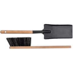 Garden Trading Südjutland Fireplace Dustpan and Brush, Steel, Matt Black, 10 x 48 x 7 cm