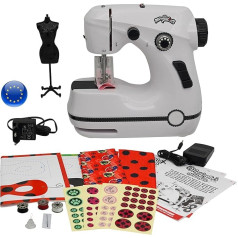 Miraculous Ladybug Marinette Mini Sewing Machine - Kids Double Speed Portable Sewing Machine with Fabric Europe Adapter - M02106 - Wyncor
