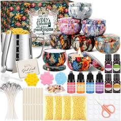 BBLTIFF Candle Making Set, Candle Pouring Set, Candle Making Kit Contains 480 g Soy Wax, 8 Candle Jars, 4 Colour Essences and 4 Fragrances, Candle Set for DIY for Adults Beginners