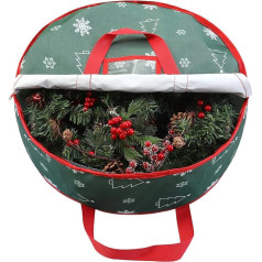 TaoQ C 75 cm Christmas Wreath Storage Bag, Wreath Storage Container with Carry Handles Zipper, Garland Storage Bag for Wreath, Christmas Decoration, Green
