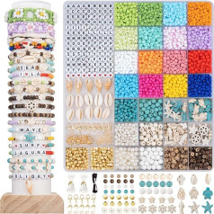 DoDoBeads Beach Beads Kit, Summer Bracelet Making Kit, 6000 Pieces, 4 mm Glass Seed Beads for Bracelets, Friendship Bracelet Making Kit