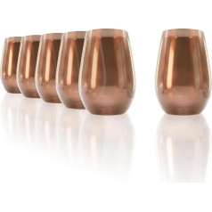 Stölzle Lausitz Long Drink Cups Mirror Brown / Set of 6 Drinking Glasses / Cocktail Glasses / High-Quality Long Drink Glasses Set in Mirrored Look / Gin Glasses / Highball Glasses