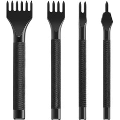 Leather Craft Tool 1/2/4/6 Prong DIY Lacing Stitching Hole Leather Craft Kits (5mm)