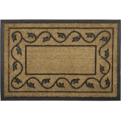 Relaxdays Large Doormat made of Natural Coir & Anti-Slip PVC Rubber, Floor Mat for Indoors & Outdoors with Decorative Pattern, Eco-Friendly Rectangular Door Mat Welcome Mat, 2 x 90 x 60 cm, Natural