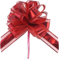 EASYKEENECOM 6 Pieces 6.3 Inch Bows Wrap Bows Red Gift Wrap Bows for Gift Wrapping, Baskets, Wedding or Flower Decorations, Valentine's Day, Birthday