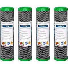 Lafiucy 5 Micron 10 Inch Coconut Shell Activated Carbon Water Filter, CTO, 4 Pack, Compatible with Home Under-Sink & Countertop Filtration System