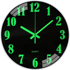 VIVILINEN Wall Clock Without Ticking Noises Wall Clock Luminous Quartz Clock Round Battery Operated Clock Silent Hanging Clock for Kitchen Home Office Living Room Bedroom 12 Inches