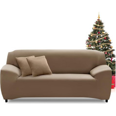 FIGOOO Sofa Cover 4-Seater Stretch Sofa Covers with Armrests Spandex Couch Cover Modern Non-Slip Washable Sofa Protection Cover Protective Cover Couch (4-Seater, Earthy Brown)
