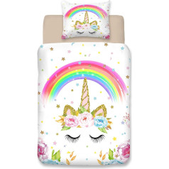 Wajade Unicorn Duvet Cover and Pillowcase (Unicorn01, 135 x 200 cm)