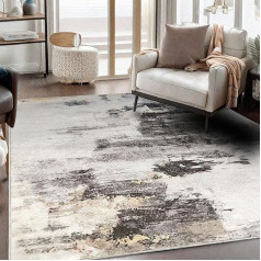 Safunion Rug Large Living Room Rug Modern Abstract Rug Short Pile Soft Rug for Bedroom (Abstract Brown/Multi, 160 x 200 cm)