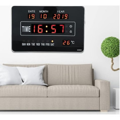 Multifunctional Electronic Digital Calendar Clock Time Temperature Display EU Plug 110-220V