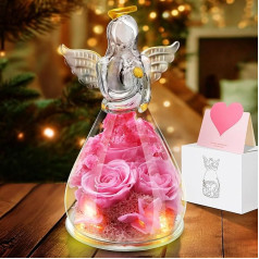 Gifts for Mum, LED Eternal Rose in Angel Figure, Mother's Day Gift, Birthday Gift for Mum, Women, Mother Daughter, Mother's Day Gifts for Mum, Infinity Roses, Flowers Gift for Mum