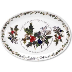 The Holly & Ivy Oval Platter, Multi-Colour, 33 cm