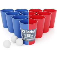 SoPro Set of 22 Party Cups Plastic Dishwasher Safe Including 3 Balls – Made in Germany – Hard Plastic Reusable Party Cups Reusable 0.5 Litres – Party Cups Plastic Cups Set