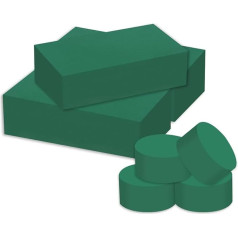 Yizerel 7 Pieces Flower Foam Blocks Round Foam & Block Foam Set, Green Wet and Dry Foam for Fresh and Artificial Flower Arrangements, Florist Supplies for DIY, Arts, Crafts