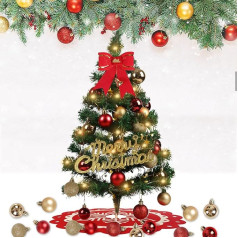 DWcouple Mini Christmas Tree, 60 cm, Plastic Trees, Star Tree and Ornaments Christmas Decoration, DIY Decoration, Mini Christmas Tree for Living Room, Office, Bedroom