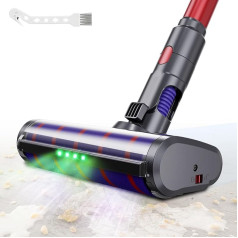 Brush Floor Nozzle for Dyson V11 V15 V10 V8 V7, Replacement Brush Attachment Vacuum Cleaner Accessories Soft Roller for Dyson Soft Roller Attachment with Quick Release and 4 LED Lights for Hard Floors