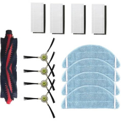Fantisi Accessories Replacement Parts for M301 M201 M501-A M501-B M520 T700 M571 Vacuum Cleaner Replacement Parts Kit with 4 Filters, 4 Side Brushes, 4 Cleaning Cloths, 1 Main Brush