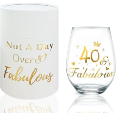 DEARLIVES 40th Birthday Wine Glasses 40th Birthday Party Wedding Anniversary Decoration Gift Gold 40th Birthday 40th Birthday 17oz