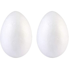 VALICLUD 2 x 20cm White Polystyrene Eggs for Easter Party Painting and Crafts