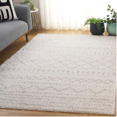 SAFAVIEH Arizona Shag Collection Shaggy Rug for Living Room Dining Room Bedroom Short Pile Ivory and Beige 61 x 90 Inch