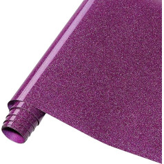 Tintnut Violette Glitzer-HTV-Vinyl-Rolle, 30,5 x 1,5 m, violettes Glitzer-Wärmetransfer-Vinyl, glänzend, zum Aufbügeln, Vinyl für T-Shirts, Glitzer, HTV, einfach zu jäten